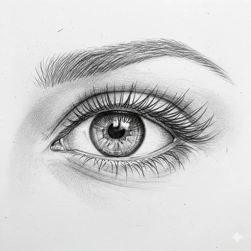 Exemplo de referencia de olhos amendoados usado nos recursos do Eye Shape Detector